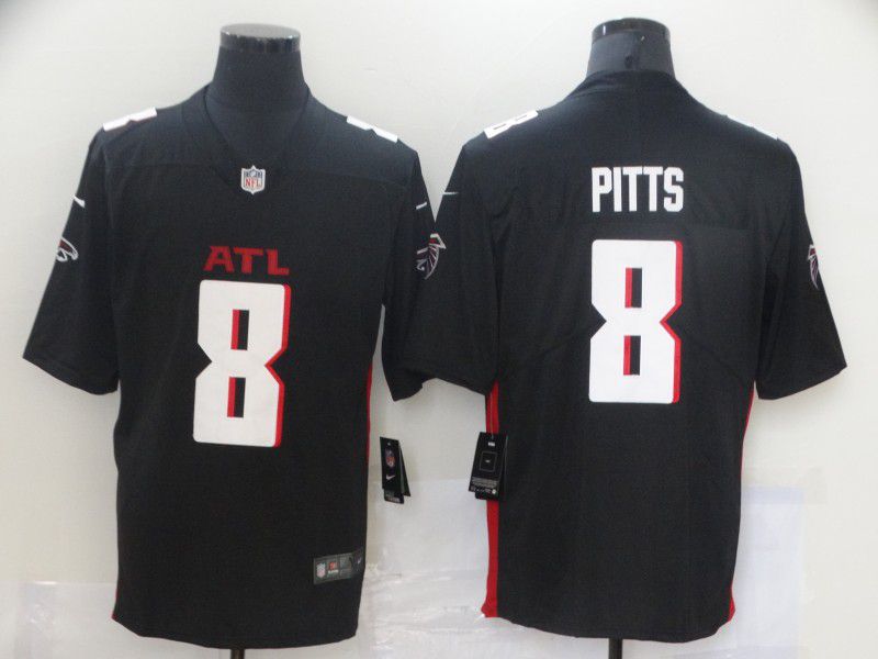 Men Atlanta Falcons 8 Pitts Black Nike Vapor Untouchable Limited 2021 NFL Jersey
